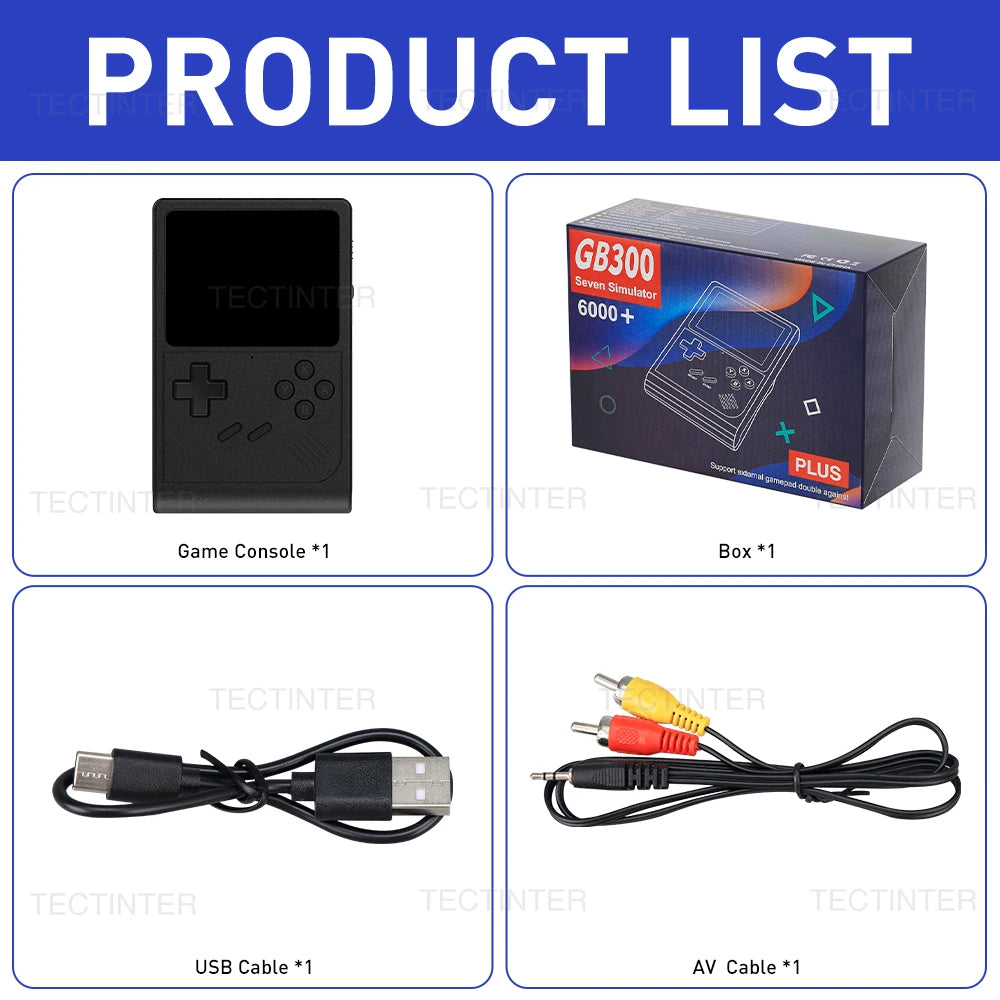 GB300 lecteur de jeu Portable 3.0 pouces écran TV Console de jeu vidéo sortie AV Console de jeu rétro intégré 8G 6000 + jeux
