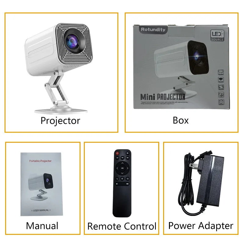 Mini projecteur intelligent portable P30 : Android 11, connectivité WiFi 6, compatibilité 4K/1080P, 1280 × 720P natif, idéal pour le cinéma maison