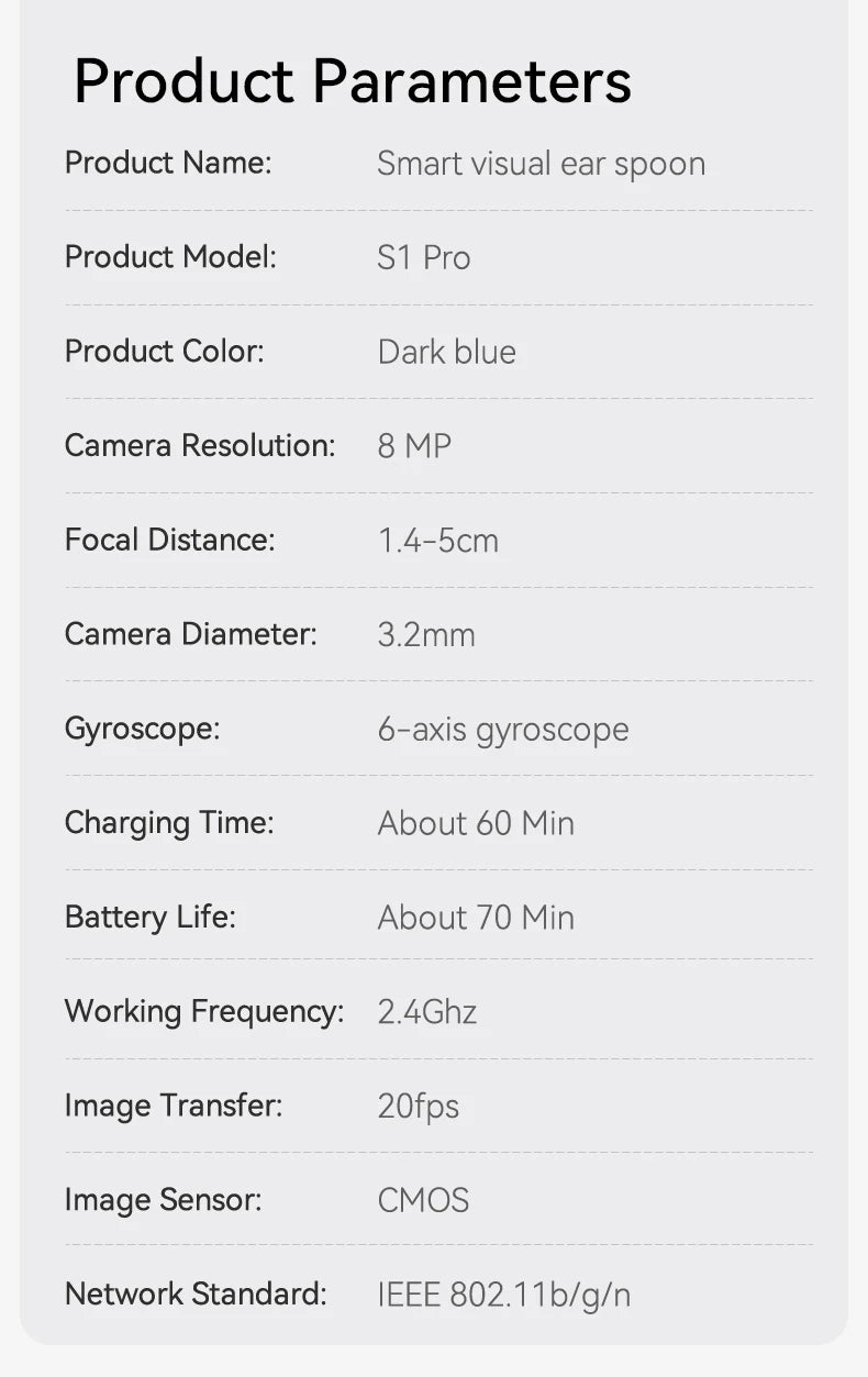 Nettoyeur de cire d'oreille visuel intelligent amélioré avec caméra, Endoscope HD 800W, outil de nettoyage visuel multifonctionnel d'oreille, comprend un stockage