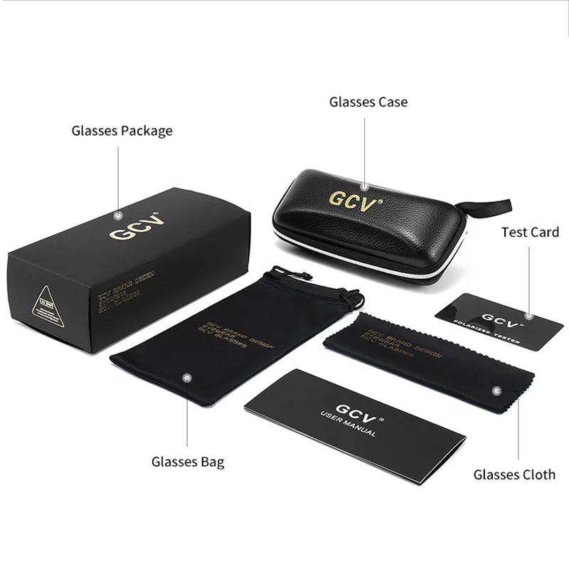 GCV 2025 marque classique pilote carré lunettes de soleil polarisées cadre en métal hommes conduite mâle lunettes de soleil lunettes UV blocage luxe