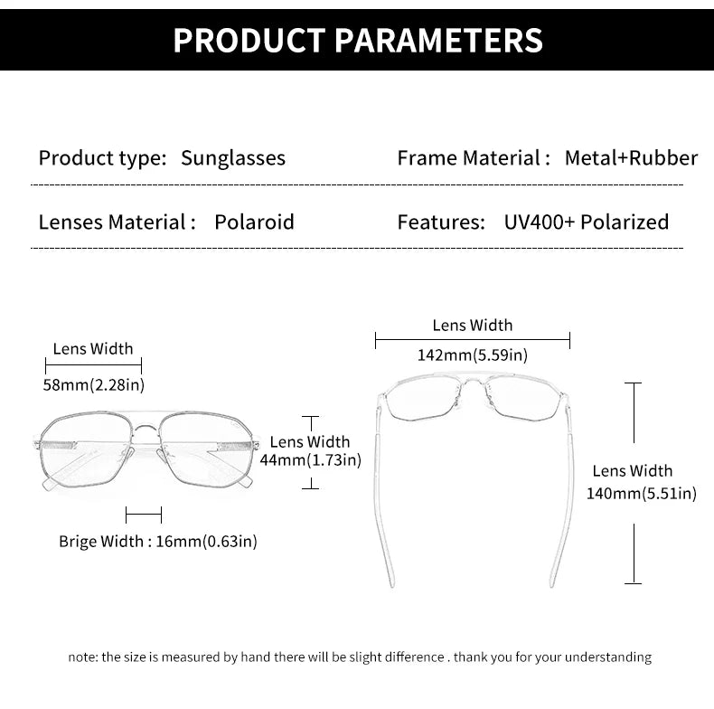 GCV 2025 marque classique pilote carré lunettes de soleil polarisées cadre en métal hommes conduite mâle lunettes de soleil lunettes UV blocage luxe