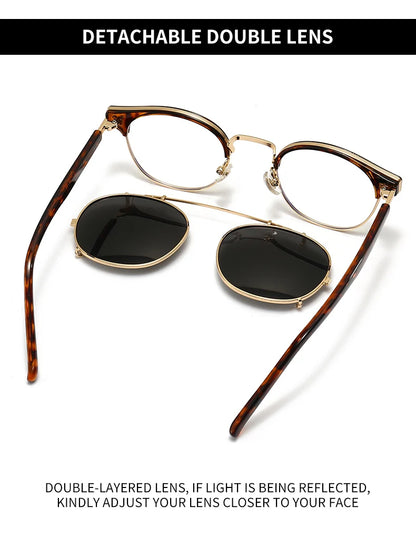 GCV Double couche lentille amovible lunettes de soleil les lunettes Blu-Ray acétate gothique rétro Steampunk polarisées hommes femmes lunettes de soleil