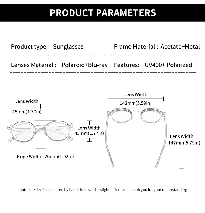 GCV Double couche lentille amovible lunettes de soleil les lunettes Blu-Ray acétate gothique rétro Steampunk polarisées hommes femmes lunettes de soleil