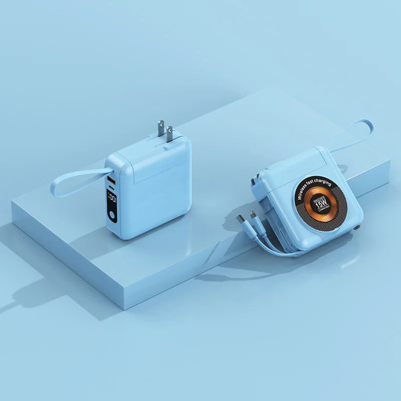 20000mAh Magsafe batterie externe avec câble amovible prise ca chargeur mural 22.5W charge rapide pour iPhone 16 Xiaomi Samsung Powerbank