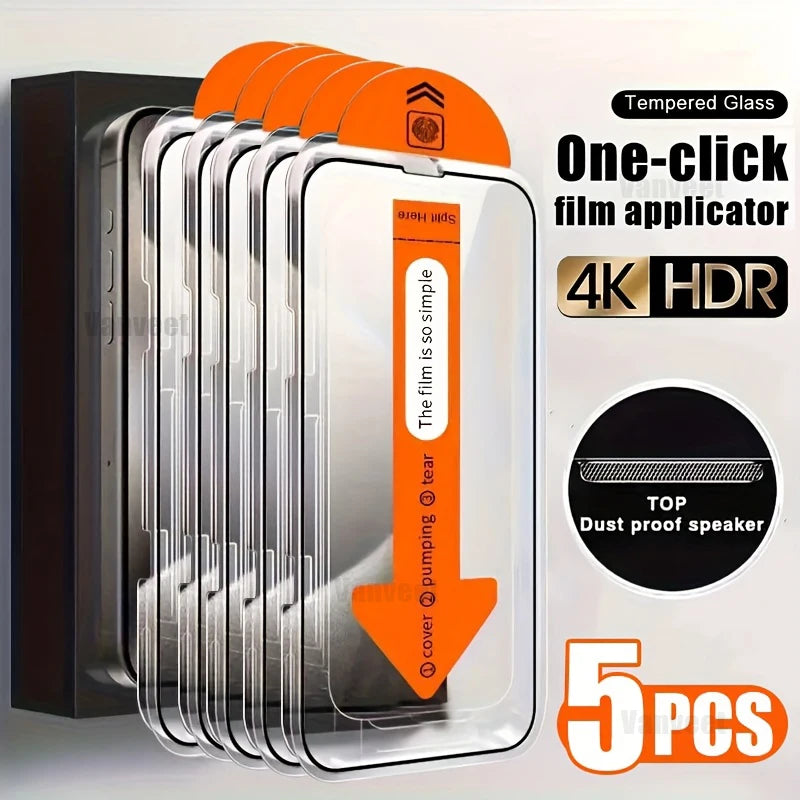 Protecteur d'écran en verre trempé pour iPhone 16 15 14 13 12 11 17 Pro Max 16e, Film de protection iPhone16 Pro Max XR X XS Max 7 8 16Plus