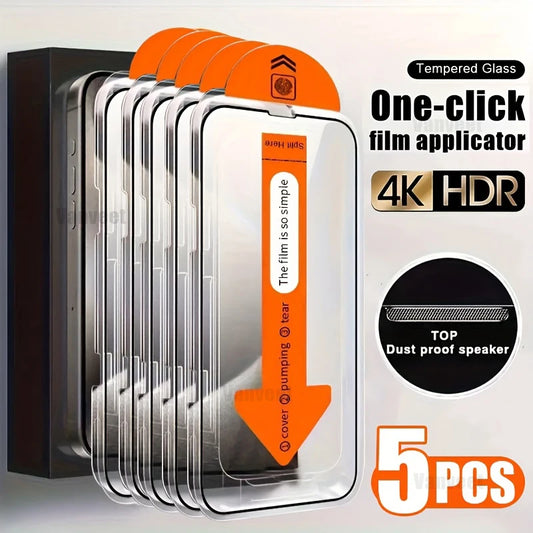 Protecteur d'écran en verre trempé pour iPhone 16 15 14 13 12 11 17 Pro Max 16e, Film de protection iPhone16 Pro Max XR X XS Max 7 8 16Plus