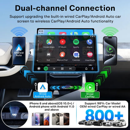 CarlinKit Mini adaptateur CarPlay sans fil 2025 nouveau Dongle sans fil Android Auto Wifi 5.8G boîte de connexion automatique prise en charge Spotify musique