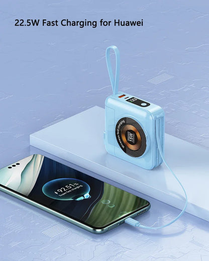 20000mAh Magsafe batterie externe avec câble amovible prise ca chargeur mural 22.5W charge rapide pour iPhone 16 Xiaomi Samsung Powerbank