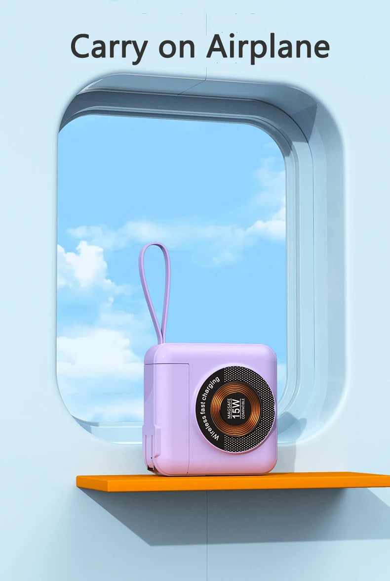 20000mAh Magsafe batterie externe avec câble amovible prise ca chargeur mural 22.5W charge rapide pour iPhone 16 Xiaomi Samsung Powerbank