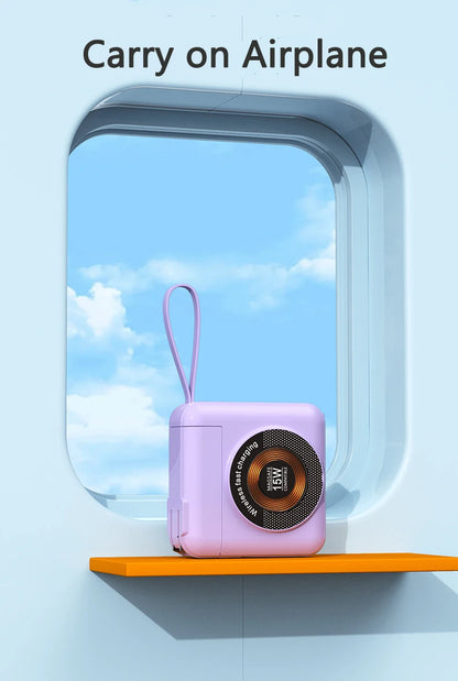 20000mAh Magsafe batterie externe avec câble amovible prise ca chargeur mural 22.5W charge rapide pour iPhone 16 Xiaomi Samsung Powerbank