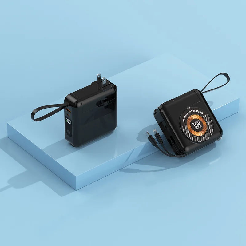 20000mAh Magsafe batterie externe avec câble amovible prise ca chargeur mural 22.5W charge rapide pour iPhone 16 Xiaomi Samsung Powerbank