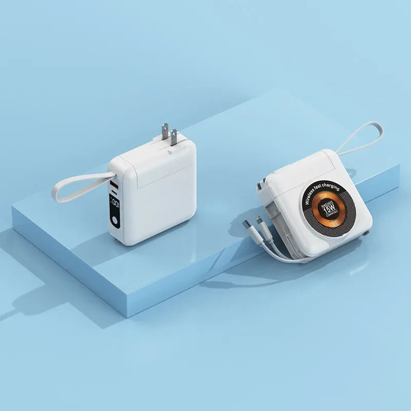 20000mAh Magsafe batterie externe avec câble amovible prise ca chargeur mural 22.5W charge rapide pour iPhone 16 Xiaomi Samsung Powerbank