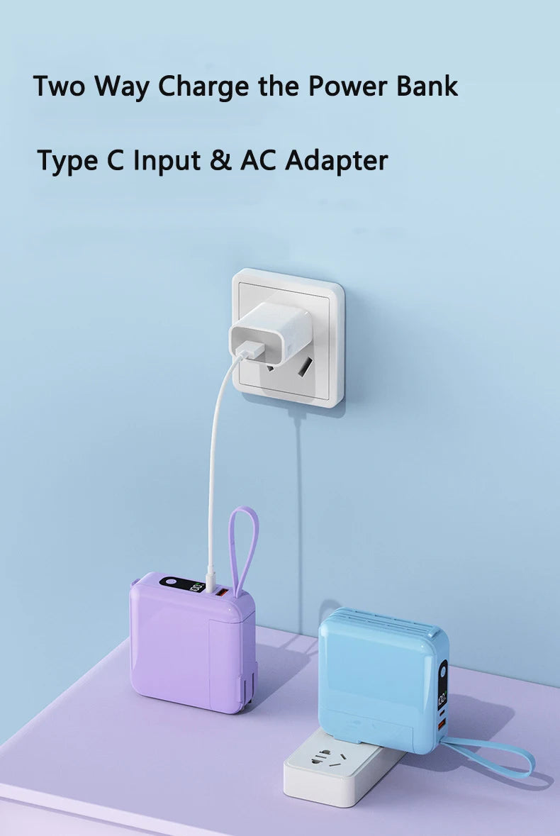 20000mAh Magsafe batterie externe avec câble amovible prise ca chargeur mural 22.5W charge rapide pour iPhone 16 Xiaomi Samsung Powerbank