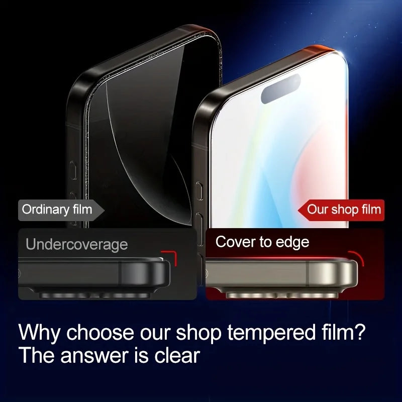 Protecteur d'écran en verre trempé pour iPhone 16 15 14 13 12 11 17 Pro Max 16e, Film de protection iPhone16 Pro Max XR X XS Max 7 8 16Plus