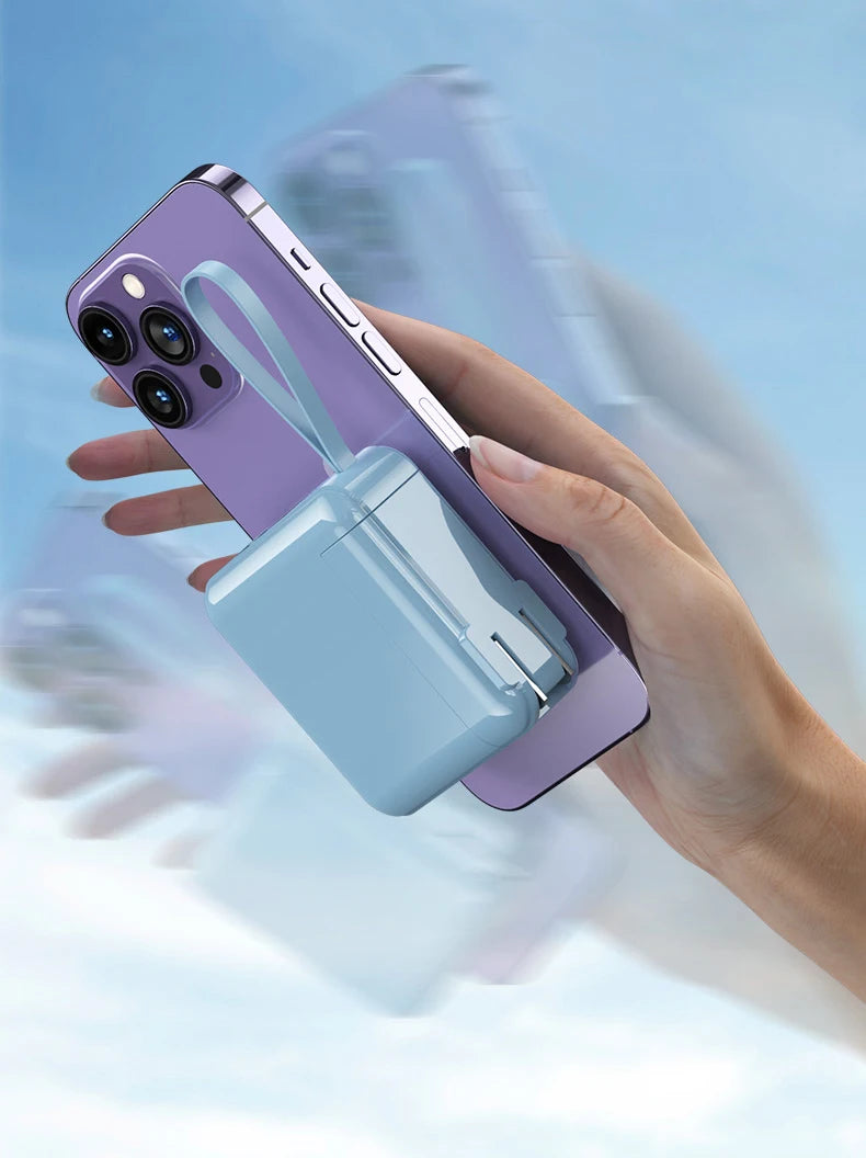 20000mAh Magsafe batterie externe avec câble amovible prise ca chargeur mural 22.5W charge rapide pour iPhone 16 Xiaomi Samsung Powerbank