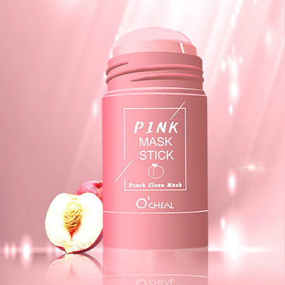 Masque facial solide bâton thé vert miel pêche nettoyage des pores hydratant Long charbon d'aubergine Film de boue