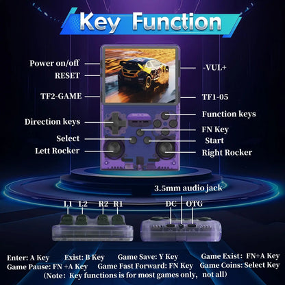 Console de jeu rétro R36S, système Arkos 2.0, carte unique 3.5 pouces, lecteur vidéo de poche portable, 64 Go, 128 Go, 20000 jeux