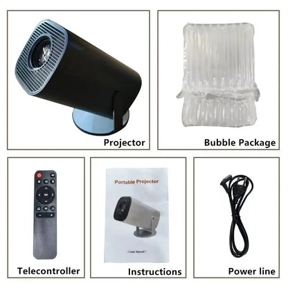 Mini projecteur intelligent portable P30 : Android 11, connectivité WiFi 6, compatibilité 4K/1080P, 1280 × 720P natif, idéal pour le cinéma maison