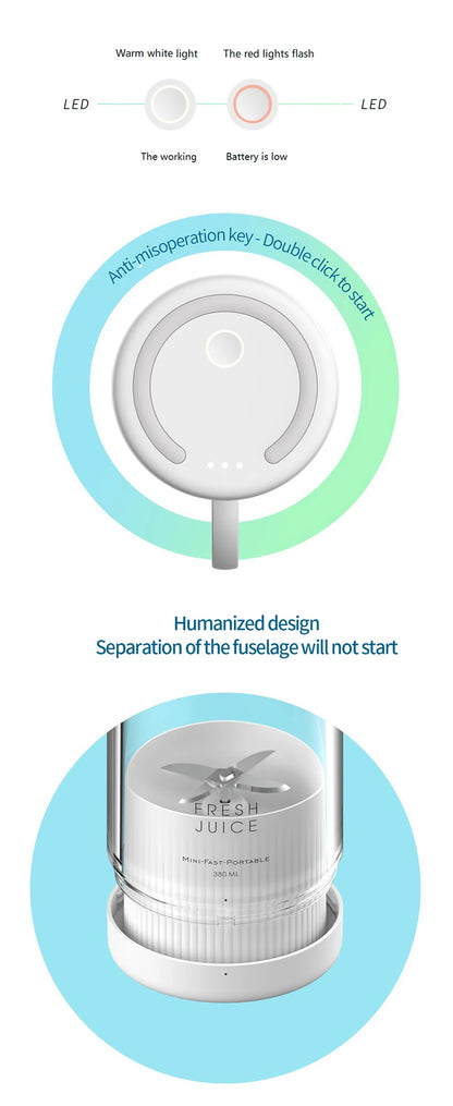 Mini presse-agrumes électrique Portable, mélangeur de fruits Usb, mélangeur de fruits, aliments, Milkshake, Machine multifonction pour jus